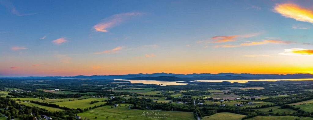 Sunset over Lake Champlain from Mount Philo